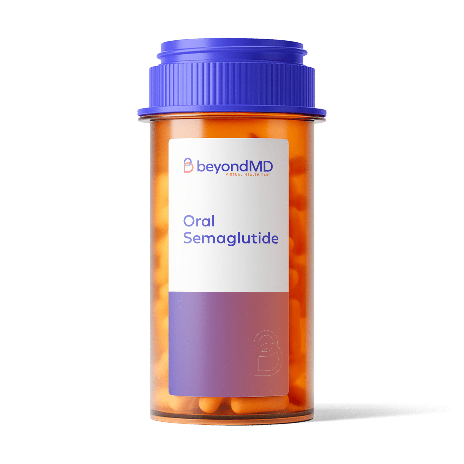 Oral semaglutide in prescription bottle labeled beyondMD oral semaglutide for a needle-free weight management support